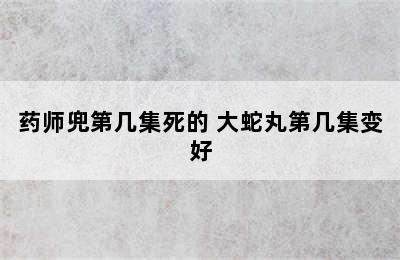 药师兜第几集死的 大蛇丸第几集变好